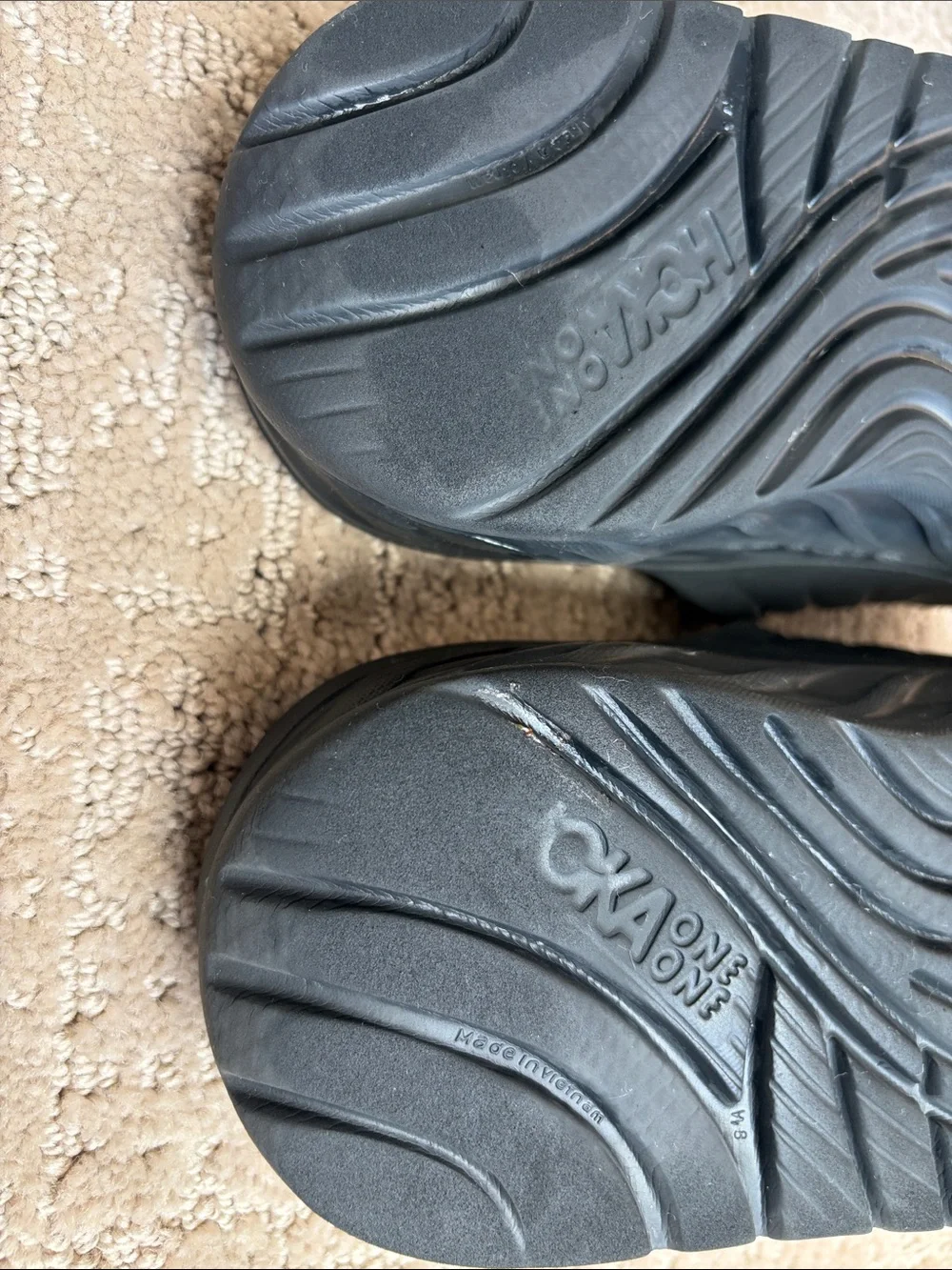 Hoka Black Slide Sandals with Textured Footbed